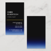 縦型ブルーブラック魅力的な名刺 名刺 (正面/裏面)