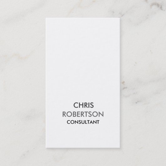 縦型プレーン白黒グレーの名刺 名刺 (正面)