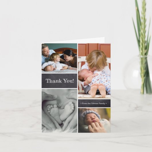 縦型ベビーありがとうございました。誕生のお知らせ サンキューカード (正面)