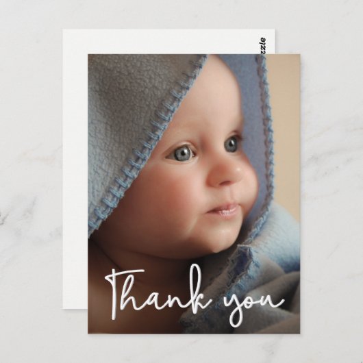 縦型ベビーシャワー誕生のお知らせ ポストカード (正面/裏面)