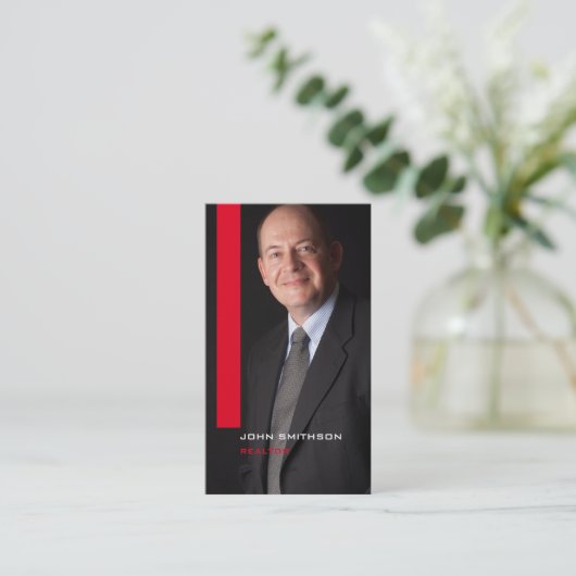 縦型ポートレート不動産仲介業者名刺 予約カード (スタンド正面)
