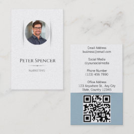 縦型ミニマルテンプレート(写真シンプル付) 名刺