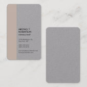 縦型ミニマルモダンススタイリッシュマースグレイ 名刺 (正面/裏面)