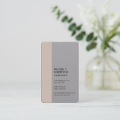 縦型ミニマルモダンススタイリッシュマースグレイ 名刺 (スタンド正面)