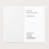 縦型ミニマルモダンリストプレーン白黒 名刺 (外部フラット)