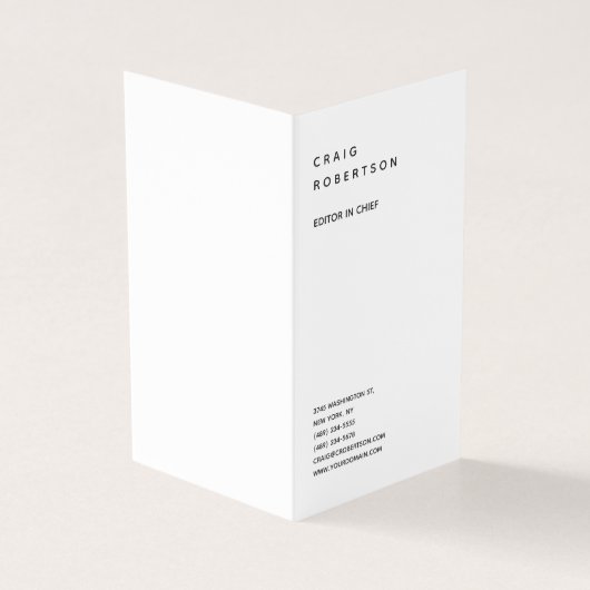 縦型ミニマルモダンリストプレーン白黒 名刺 (外部)