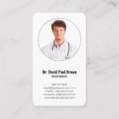 縦型ミニマル医用ドクターフォトQRコード 名刺 (正面)