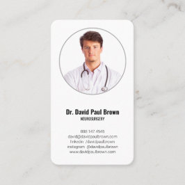 縦型ミニマル医用ドクターフォトQRコード 名刺