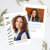 縦型モダンエレガント2枚の写真の卒業 サンキューカード