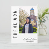 縦型モダンスクリプシンプルト写真卒業 サンキューカード (スタンド正面)