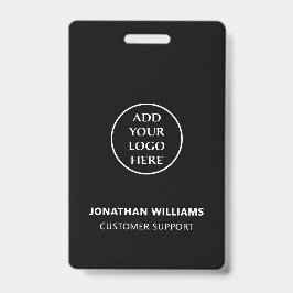 縦型モダンビジネスロゴスタッフ名 職位 バッジ