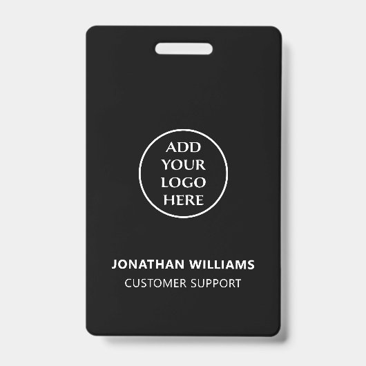 縦型モダンビジネスロゴスタッフ名 職位 バッジ (表面)