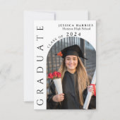 縦型モダン二写真卒業パーティー 招待状 (正面)