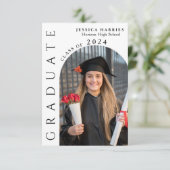 縦型モダン二写真卒業パーティー 招待状 (スタンド正面)