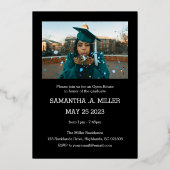 縦型モダン光卒業箔招待状 箔招待状 (裏面)