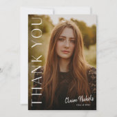 縦型モダン写真卒業サンキューカード (正面)