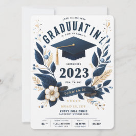 縦型モダン写真卒業招待状クラス 招待状