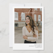 縦型モダン写真卒業招待状 招待状 (正面)