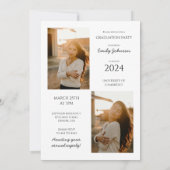 縦型モダン写真卒業招待状 招待状 (裏面)