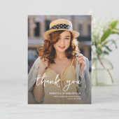 縦型モダン写真卒業2025 サンキューカード (スタンド正面)