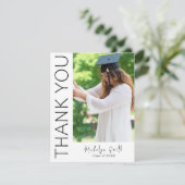 縦型モダン写真卒業 サンキューカード (スタンド正面)