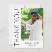 縦型モダン写真卒業 サンキューカード (正面)