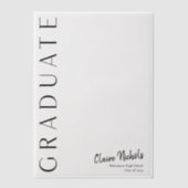 縦型モダン写真卒業 ベラム紙招待状 (正面)