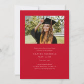 縦型モダン写真卒業 招待状 (裏面)