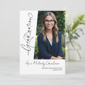 縦型モダン写真卒業 招待状 (スタンド正面)