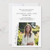 縦型モダン写真卒業 招待状 (裏面)