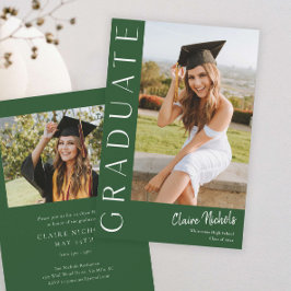 縦型モダン写真卒業 招待状