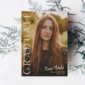 縦型モダン写真卒業 招待状