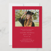 縦型モダン写真卒業 招待状 (裏面)