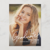 縦型モダン写真卒業 案内ポストカード (正面)