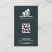 縦型モダン実在Estate Agent写真QRコード 名刺 (裏面)