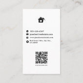 縦型モダン白黒実在不動産 名刺 (裏面)