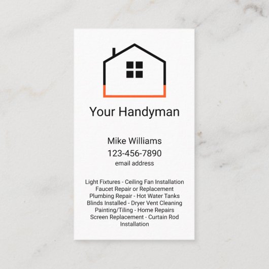 縦型ユニーク便利屋名刺 名刺 (裏面)