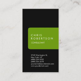 縦型ユニーク黒グリーンストライプ名刺 名刺