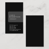 縦型ユニーク黒グレーストライプ名刺 名刺 (正面/裏面)