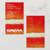 縦型レッド抽象芸術フィットネススポーツ名刺 名刺 (正面/裏面)
