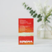 縦型レッド抽象芸術フィットネススポーツ名刺 名刺 (スタンド正面)