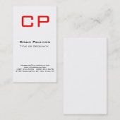 縦型レッド白黒モノグラム名刺 名刺 (正面/裏面)