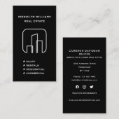 縦型不動産仲介業者実在不動産代理業者ソーシャルメディア 名刺 (正面/裏面)