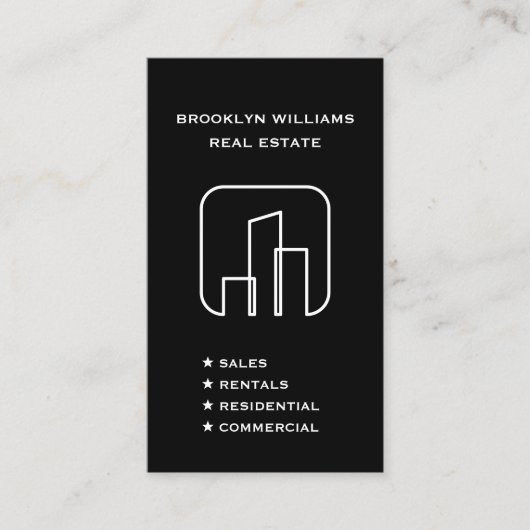 縦型不動産仲介業者実在不動産代理業者ソーシャルメディア 名刺 (正面)