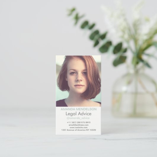 縦型写真白 名刺 (スタンド正面)