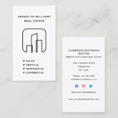 縦型実在不動産不動産仲介業者ソーシャルメディア 名刺 (正面/裏面)