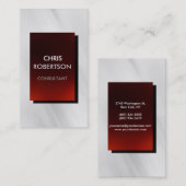 縦型平灰色レッド魅力的な名刺 名刺 (正面/裏面)