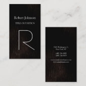 縦型暗褐色モノグラム名刺 名刺 (正面/裏面)