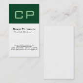 縦型森林緑白モノグラム名刺 名刺 (正面/裏面)