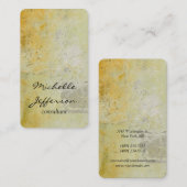縦型無地イエローモルタル壁デザイン 名刺 (正面/裏面)